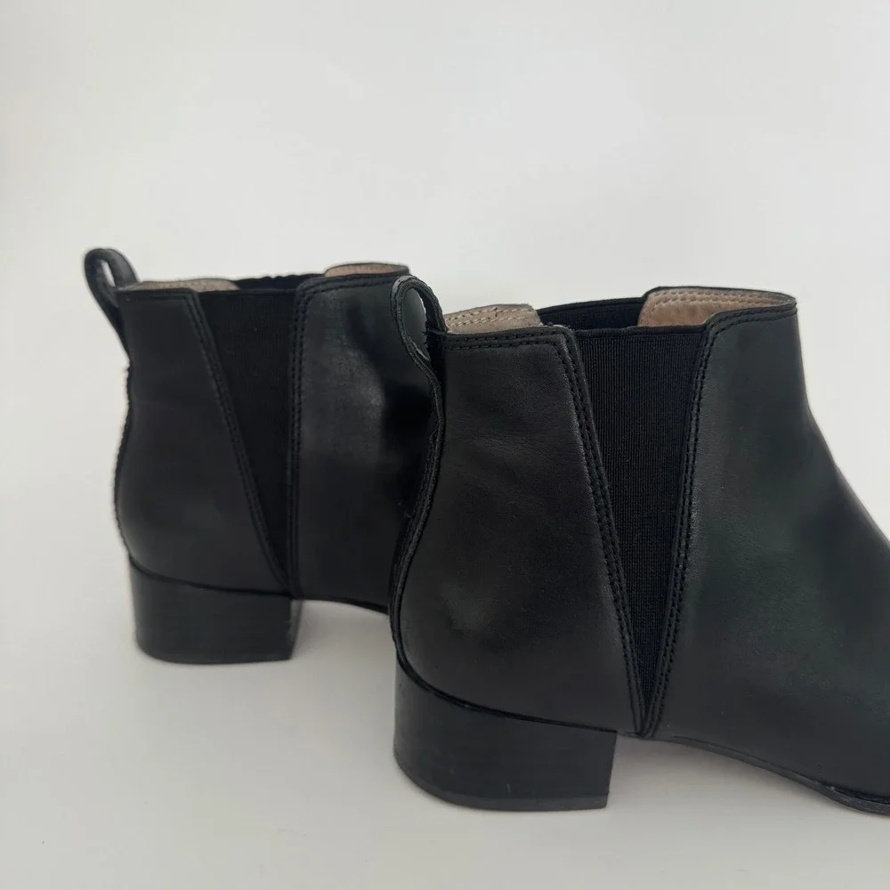 Madewell Leather Carina‎ Ankle Boots Chelsea Block Heel Women Size 8 Boot